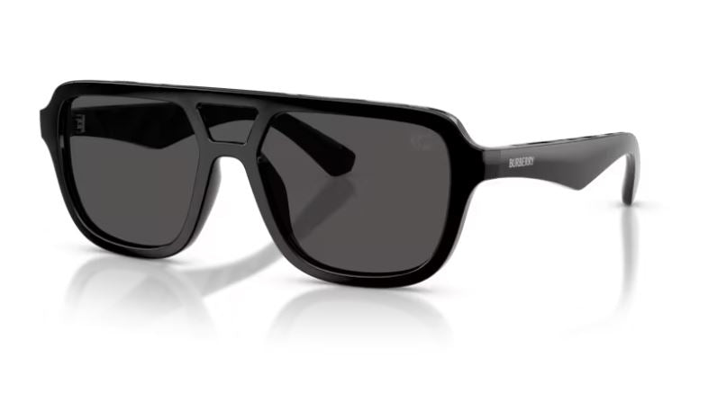 Burberry BE4474U Pilot Sunglasses in Dark Grey Lenses With Black Frame, front view