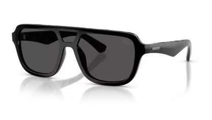 Burberry BE4474U Pilot Sunglasses in Dark Grey Lenses With Black Frame, front view