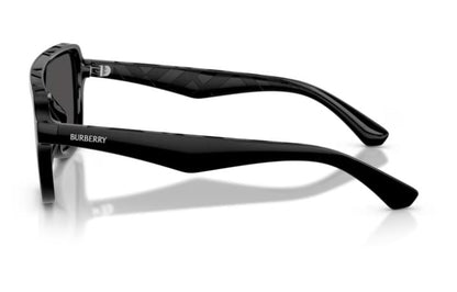 Burberry BE4474U Pilot Sunglasses in Dark Grey Lenses With Black Frame, side view