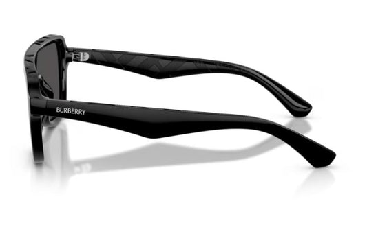 Burberry BE4474U Pilot Sunglasses in Dark Grey Lenses With Black Frame, side view