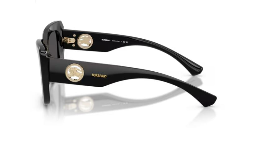 Burberry BE4476 Cat Eye Sunglasses in Dark Grey Lenses With Black Frame, side view