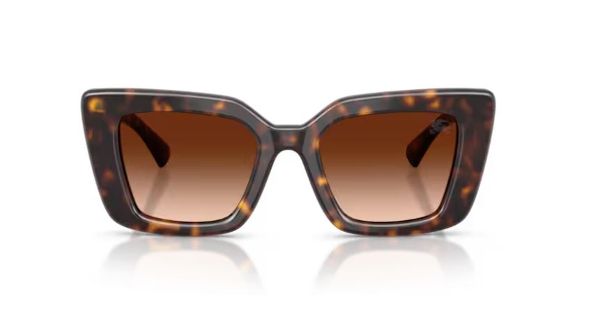 Burberry BE4476 Cat Eye Sunglasses in Brown Gradient Lenses With Dark Havana Frame, angle view