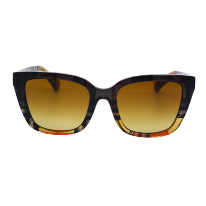 Burberry BE4487/S Square Sunglasses in Brown Gradient Lenses With Check Gradient Black Brown Frame, angle view