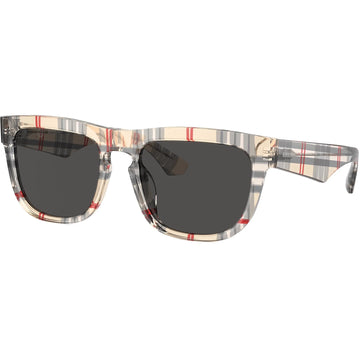 SOLID GRAY LENSES WITH VINTAGE CHECK FRAME