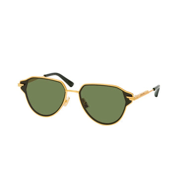 SOLID GREEN LESES WITH GOLD FRAME