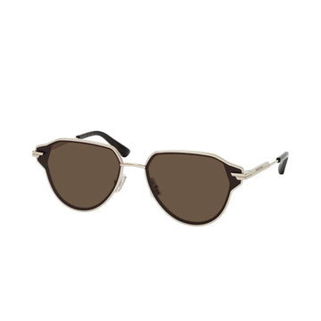 SOLID BROWN LENSES WITH SILVER FRAME