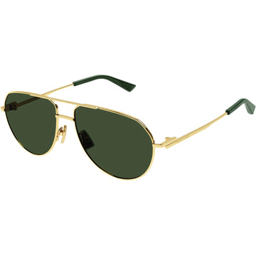 SOLID GREEN LENSES WITH GOLD FRAME