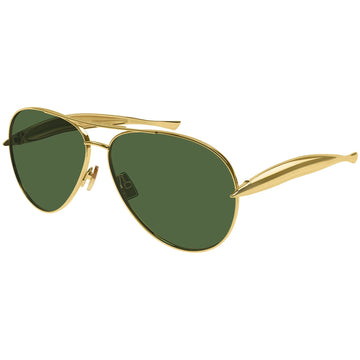 SOLID GREEN LENSES WITH GOLD FRAME