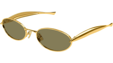 SOLID GREEN LENSES WITH GOLD FRAME