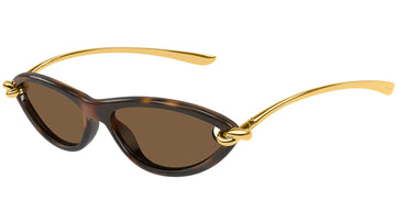 SOLID BROWN LENSES WITH HAVANA GOLD SIDE FRAME