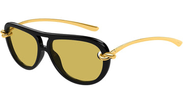 LIGHT AMBERE LENSES WITH BLACK GOLD SIDE FRAME
