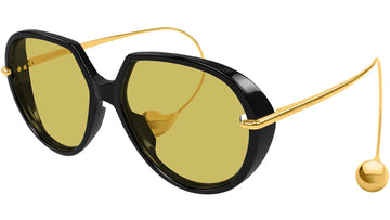 SOLID MUSTARD LENSES WITH BLACK GOLD SIDE FRAME