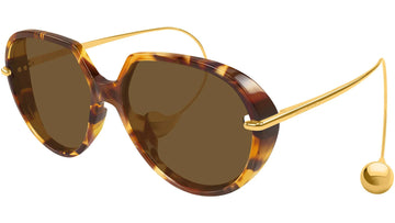 SOLID BROWN LENSES WITH DARK HAVANA GOLD SIDE FRAME