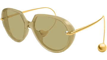 SOLID NICOTINE LENSES WITH TRANSPARENT MUSTARD GOLD SIDE FRAME