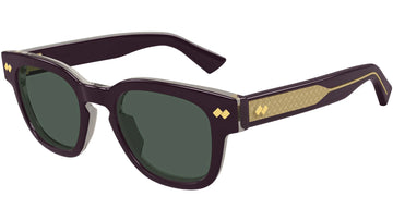 SOLID GREEN LENSES WITH SHINY VIOLET BILAYER TRANSPARENT GRAY FRAME