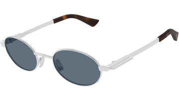 SOLID LIGHT BLUE LENSES WITH SHINY SILVER FRAME