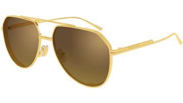 BROWN GRADIENT TO YELLOW LENSES WITH SHINY GOLD FRAME