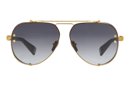 Balmain CAPTAINE Aviator Sunglasses in Grey Gradient Lenses With Gold Frame, detail view