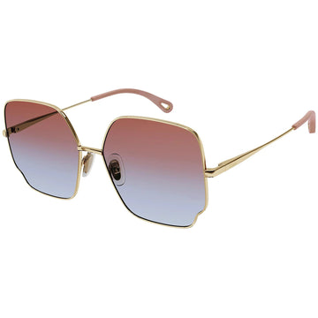 GRADIENT CORAL BLUE LENSES WITH SHINY CLASSIC GOLD FRAME