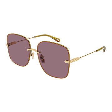 VIOLET LENSES WITH BROWN GOLD FRAME