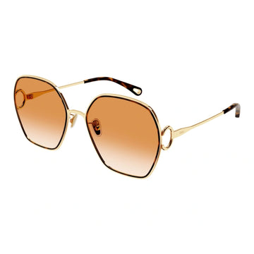 ORANGE LENSES WITH GOLD FRAME