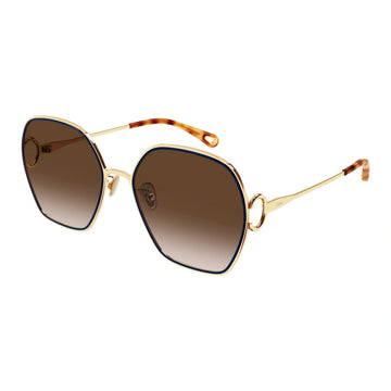 BROWN GRADIENT LENSES WITH GOLD FRAME