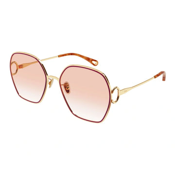 PINK LENSES WITH GOLD FRAAME