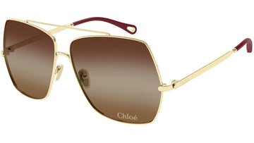 GRAY BROWN GRADIENT LENSES WITH GOLD FRAME