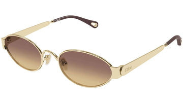 BROWN GRADIENT TO MUSTARD LENSES WITH SHINY CLASSIC GOLD FRAME