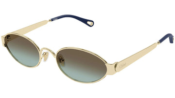 BROWN GRADIENT TO AQUA GREEN LENSES WITH SHINY CLASSIC GOLD FRAME