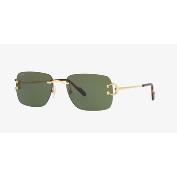 SOLID GREEN LENSES WITH GOLD FRAME