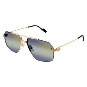 GREEN BLUE GRADIENT LENSES WITH GOLD FRAME