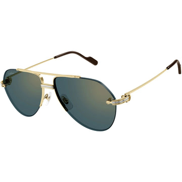 GREEN WITH A GOLDEN FLASH LENSES WITH SMOOTH GOLDEN FINISH FRAME