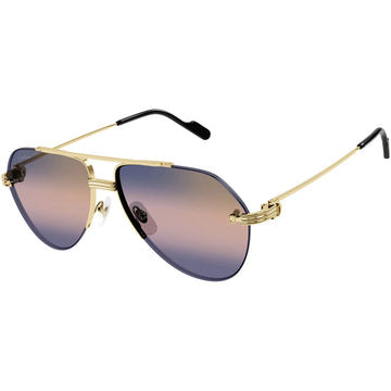 PINK AND BLUE GRADIENT LENSES WITH SMOOTH GOLDEN FINISH FRAME