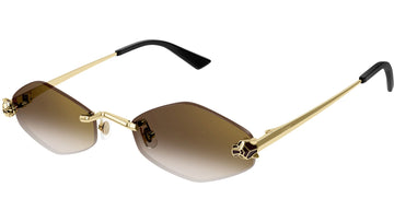 BROWN GRADIENT LENSES WITH SMOOTH GOLDEN FINISH FRAME