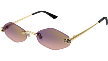 VIOLET LENSES WITH SMOOTH GOLDEN FINISH FRAME