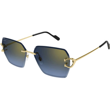 BLUE GRADIENT LENSES WITH SMOOTH GOLDEN FINISH FRAME