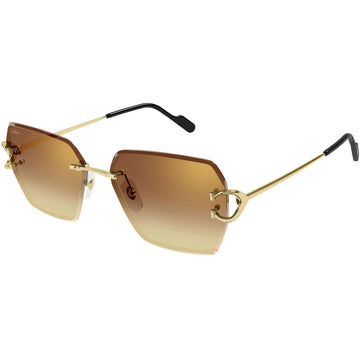 BROWN GARDIENT LENSES WITH SMOOTH GOLDEN FINISH FRAME