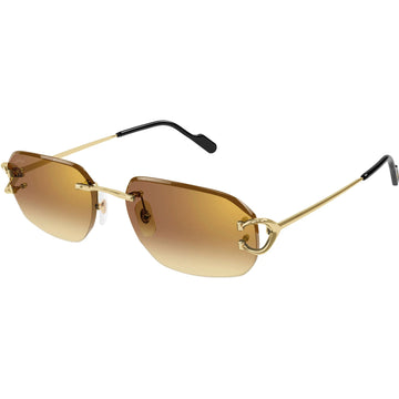 BROWN GRADIENT GOLDEN FLASH LENSES WITH GOLD FRAME