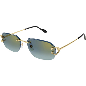 GREEN GRADIENT GOLDEN FLASH LENSES WITH GOLD FRAME