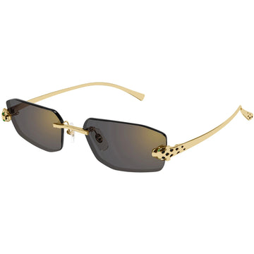 GRAY WITH A GOLDEN FLASH LENSES WITH GOLD FRAME