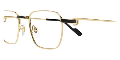 Cartier CT0518O Square Eyeglasses in Clear Lenses With Gold Frame, detail view