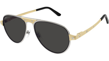 SOLID GRAY LENSES WITH SLIVER GOLD FRAME