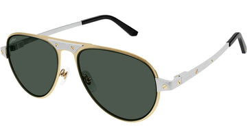 SOLID GREEN LENSES WITH GOLD SLIVER FRAME
