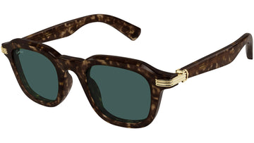 SOLID GREEN LENSES WITH HAVANA FRAME