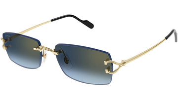 BLUE GRADIENT GOLDEN FLASH MIRROR LENSES WITH GOLD FRAME