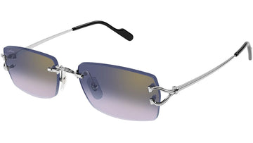 BLUE LIGHT PINK GRADIENT GOLDEN FLASH MIRROR LENSES WITH SLIVER FRAME