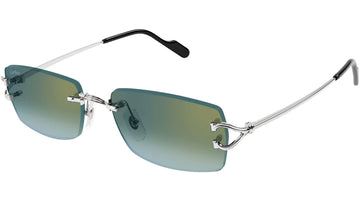 GREEN GRADIENT LENSES WITH GOLDEN FLASH MIRROR LENSES WITH SLIVER FRAME
