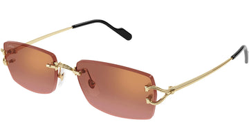 REDDISH BROWN AND ORANGE GRADIENT GOLDEN FLASH MIRROR LENSES WITH GOLD FRAME