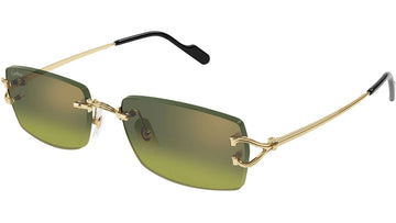GREEN AND YELLOW GRADIENT GOLDEN FLASH MORROR LENSES WITH GOLD FRAME